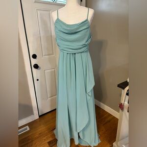 Elegant Aqua Evening Gown